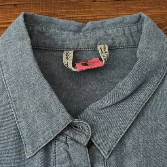 Free people chambray romper with belt and pockets - Picture 3 of 5